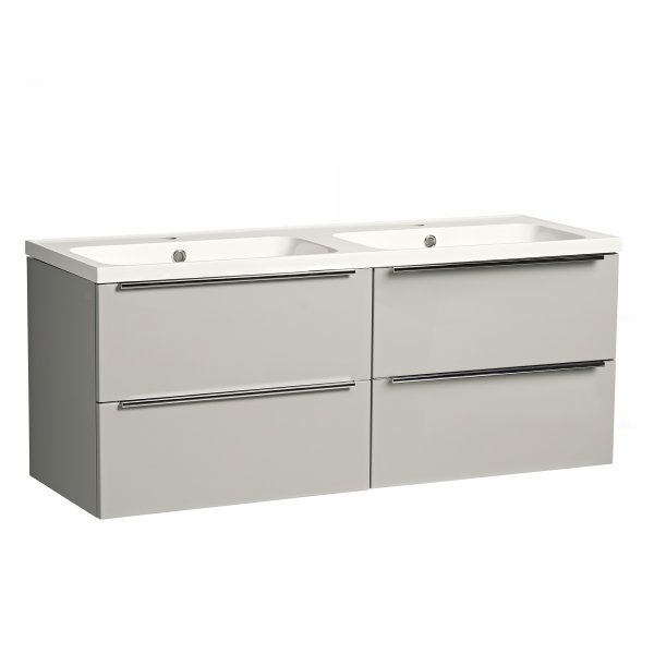 Tavistock Cadence 1200mm Wall Mounted Vanity Unit - Gloss Light Grey