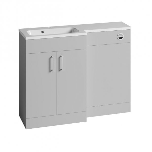 Tavistock Nexus Light Grey 1100mm Back to Wall Basin Unit - Left Hand