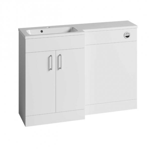 Tavistock Nexus Gloss White 1200mm Back to Wall Basin Unit - Left Hand