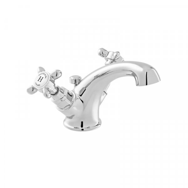 Booth & Co. Axbridge Cross Mono Basin Mixer with Pop-Up Waste - Chrome