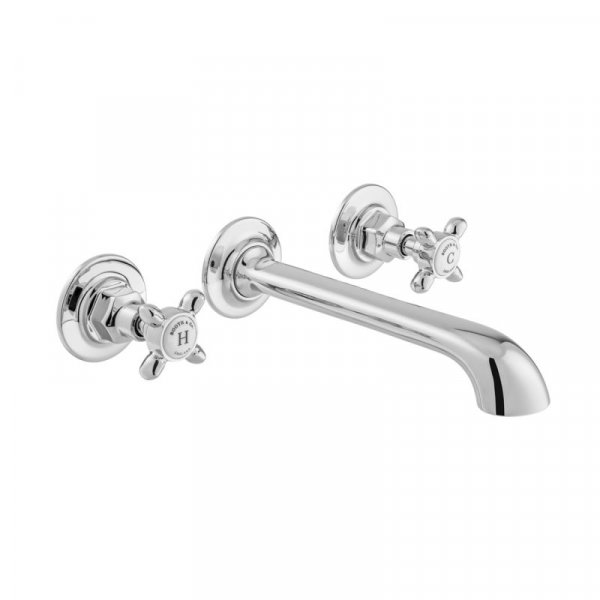 Booth & Co. Axbridge Cross Wall Mounted Basin Mixer - Chrome