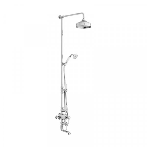 Booth & Co. Axbridge Cross 3 Outlet Exposed Shower Column with Bath Spout - Chrome