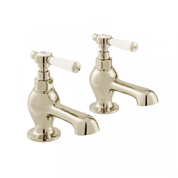 Booth & Co. Axbridge Lever Bath Pillar Taps - Nickel