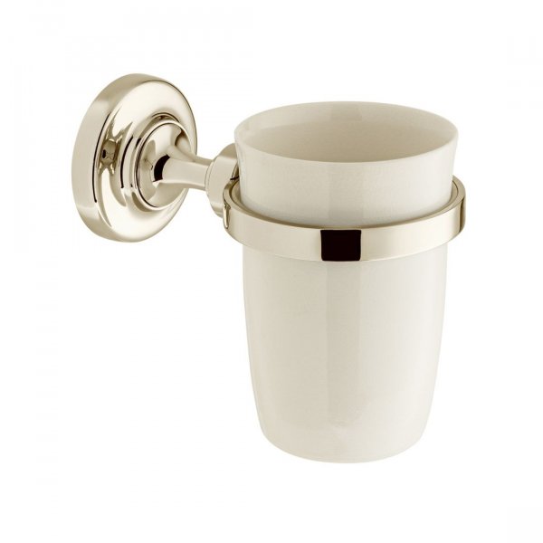 Booth & Co. Axbridge Ceramic Tumbler and Holder - Nickel