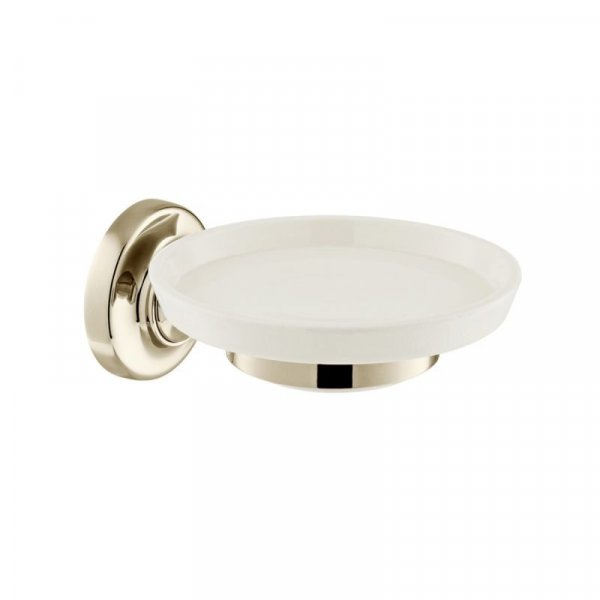 Booth & Co. Axbridge Ceramic Soap Dish and Holder - Nickel