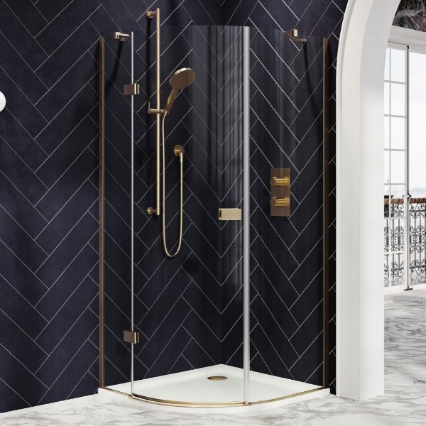 Dawn Athena Brass 900 x 900mm Hinged Quadrant Shower Enclosure
