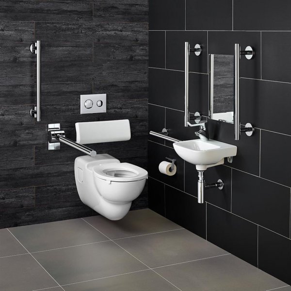 Armitage Shanks Contour 21 Doc M Wall Mounted Pack with Chrome Rails - Right Hand