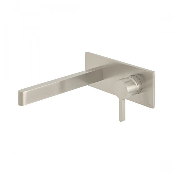 Vado Individual Edit Wall Mounted Single Lever Basin Mixer with Rectangular Backplate - Brushed Nickel