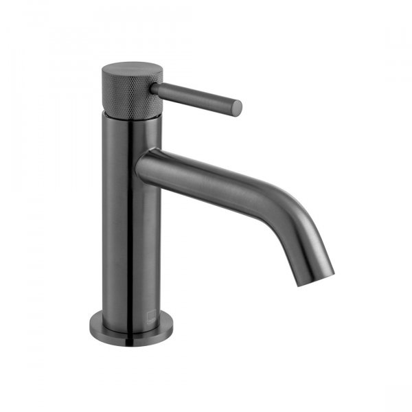 Vado Individual Origins Knurled Slimline Mono Basin Mixer with Knurled Handle - Brushed Black