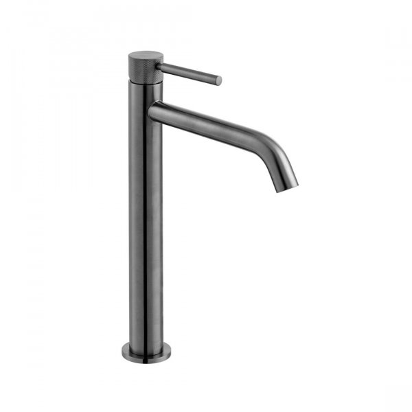 Vado Individual Origins Slimline Extended Mono Basin Mixer with Knurled Handle - Brushed Black