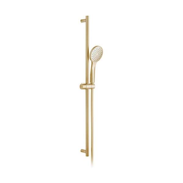 Vado Individual Round Single Function Air-Injection Slide Shower Rail Kit - Brushed Gold