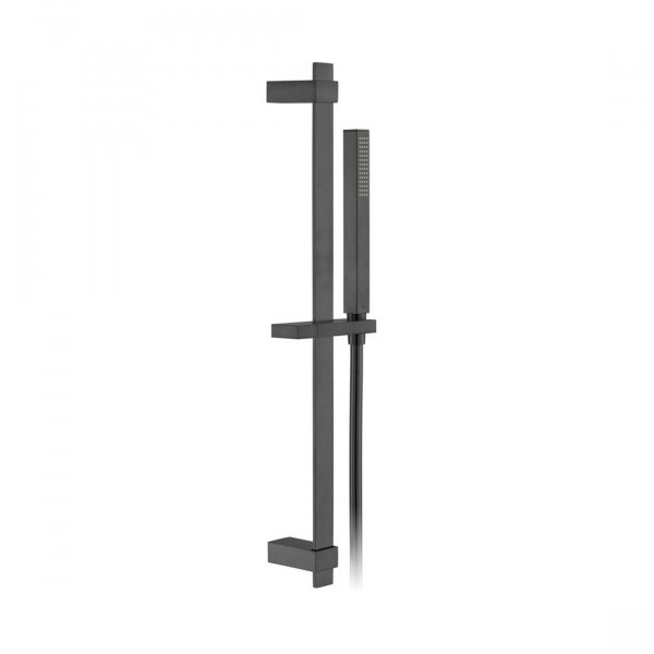 Vado Individual Square Single Function Slide Shower Rail Kit - Brushed Black