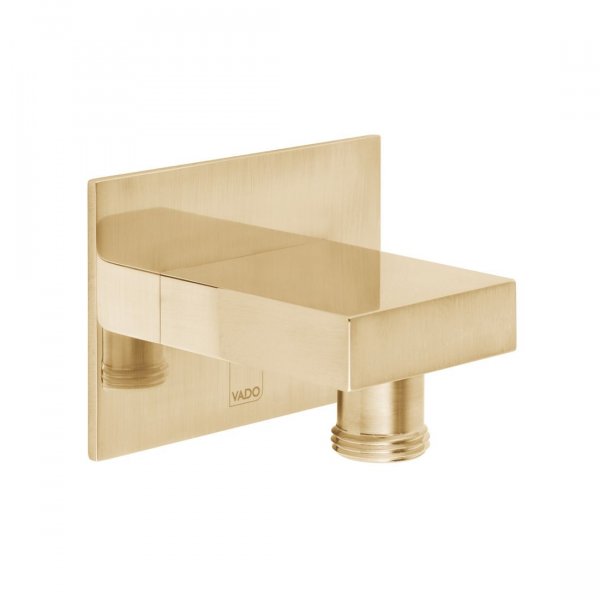 Vado Individual Square Wall Outlet - Brushed Gold