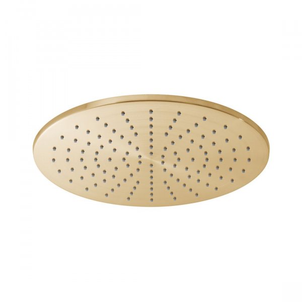 Vado Individual Round Slimline Shower Head - Brushed Gold 300mm (12