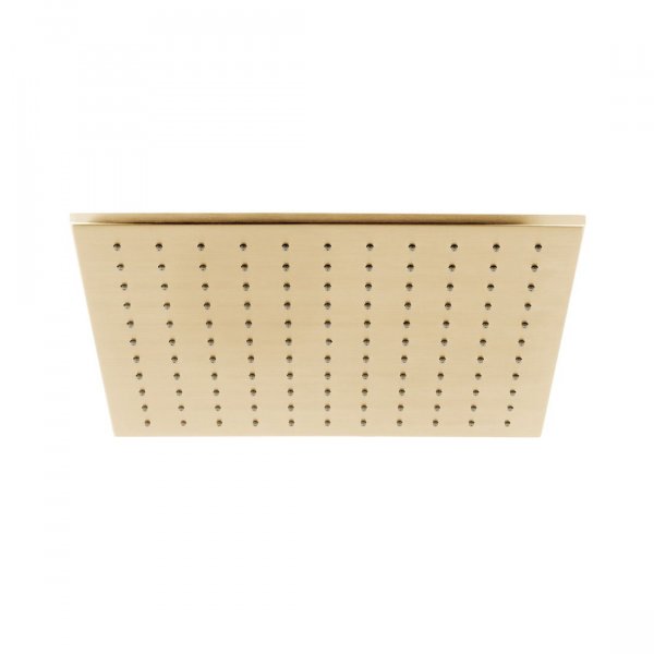 Vado Individual Square Slimline Shower Head - Brushed Gold 300mm (12