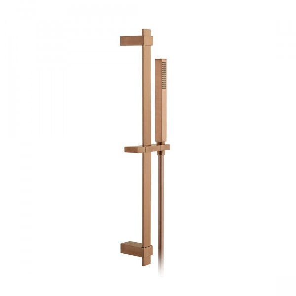 Vado Individual Square Single Function Slide Shower Rail Kit - Brushed Bronze
