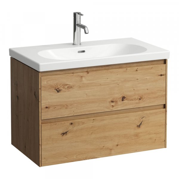 Laufen Lani Wild Oak 800mm 2 Drawer Vanity Unit