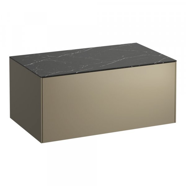 Laufen Sonar 800mm Titanium & Nero Marquina Drawer Element without Cutout