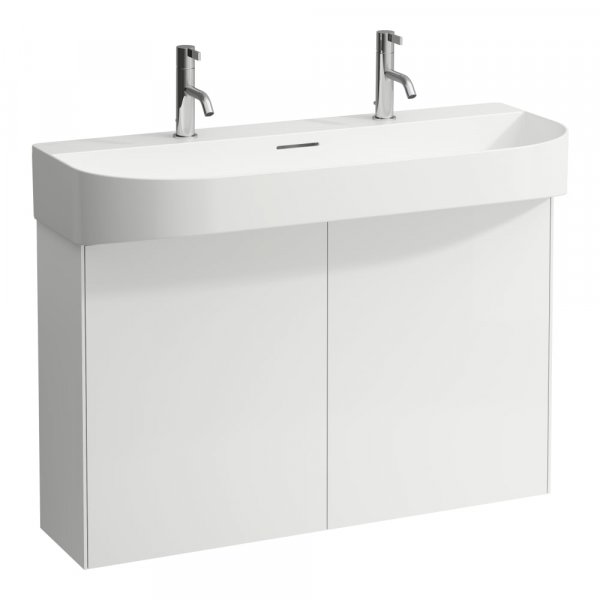 Laufen Sonar 1000mm Matt White 2 Door Vanity Unit