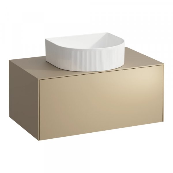 Laufen Sonar 800mm Gold (Lacquered) Drawer Element with Centre Cutout