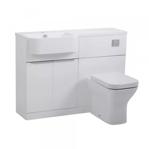 Tavistock Match 1200mm Gloss White Unit and Basin - Left Hand