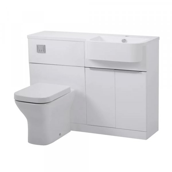 Tavistock Match 1200mm Gloss White Unit and Basin - Right Hand