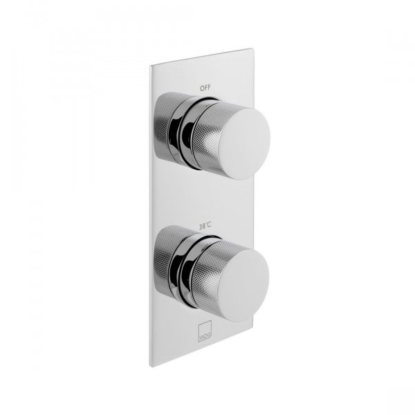 Vado Individual Knurled Accents 2 Outlet Thermostatic Shower Valve - Chrome