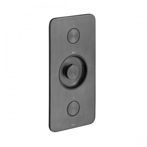 Vado Zone Brushed Black 2 Outlet Concealed Thermostatic Shower Valve