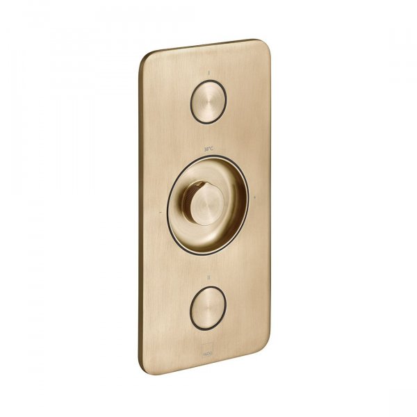 Vado Zone Brushed Gold 2 Outlet Concealed Thermostatic Shower Valve