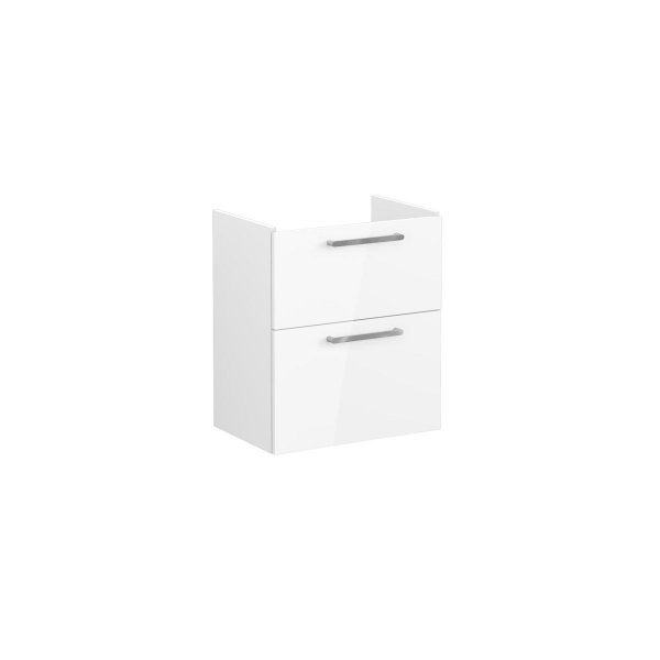 Vitra Root 60cm Compact Basin Unit with Two Drawers - High Gloss White