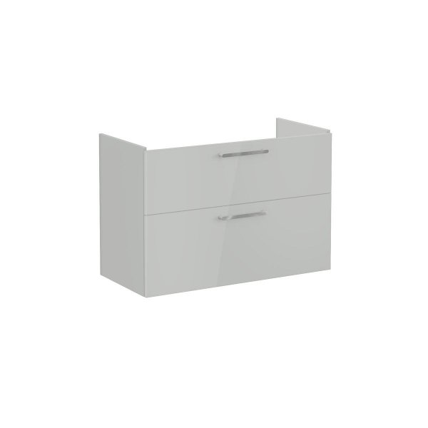 Vitra Root 100cm Basin Unit with Two Drawers - High Gloss Pearl Grey