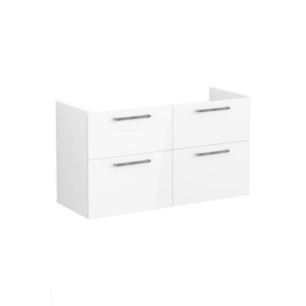 Vitra Root 120cm Basin Unit with Four Drawers - High Gloss White