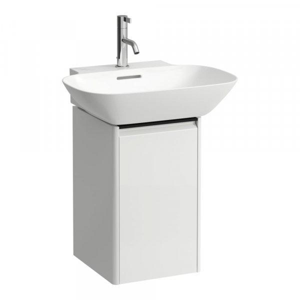 Laufen Base Gloss White 315mm Vanity Unit with Door & Black Aluminium Handle - Left Hand