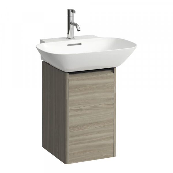 Laufen Base Light Elm 315mm Vanity Unit with Door & Black Aluminium Handle - Left Hand