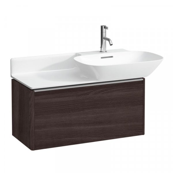 Laufen Base Dark Elm 770mm Vanity Unit with 1 Drawer & Anodised Aluminium Handle