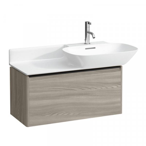 Laufen Base Light Elm 770mm Vanity Unit with 1 Drawer & Black Aluminium Handle