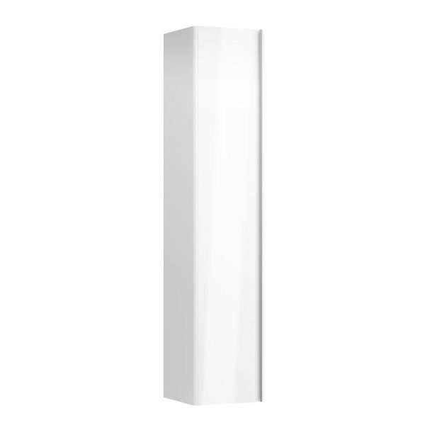 Laufen Base Gloss White 350 x 1650mm Tall Cabinet with 1 Door & Anodised Aluminium Handle - Left Hand