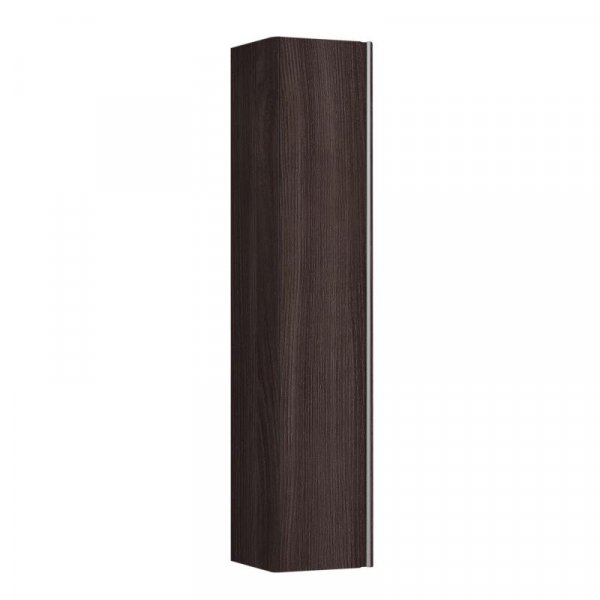 Laufen Base Dark Elm 350 x 1650mm Tall Cabinet with 1 Door & Anodised Aluminium Handle - Left Hand