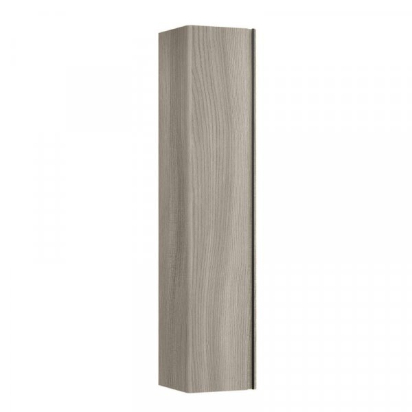 Laufen Base Light Elm 350 x 1650mm Tall Cabinet with 1 Door & Black Aluminium Handle - Left Hand
