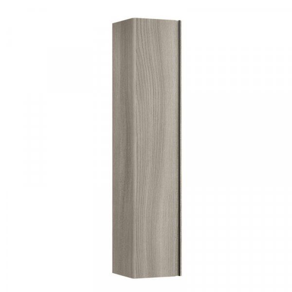 Laufen Base Light Elm 350 x 1650mm Tall Cabinet with 1 Door & Black Aluminium Handle - Left Hand