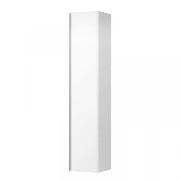 Laufen Base Matt White 350 x 1650mm Tall Cabinet with 1 Door & Anodised Aluminium Handle - Right Hand