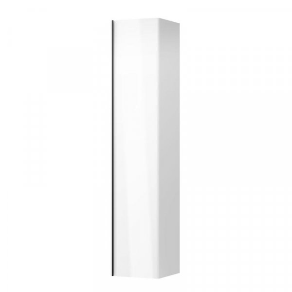 Laufen Base Gloss White 350 x 1650mm Tall Cabinet with 1 Door & Black Aluminium Handle - Right Hand