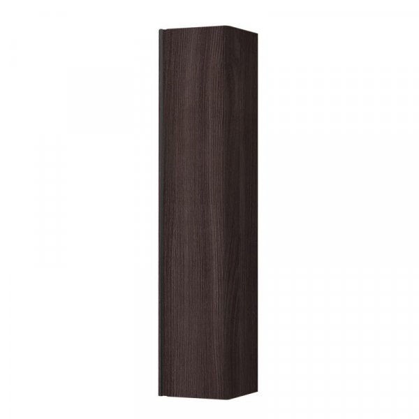 Laufen Base Dark Elm 350 x 1650mm Tall Cabinet with 1 Door & Black Aluminium Handle - Right Hand