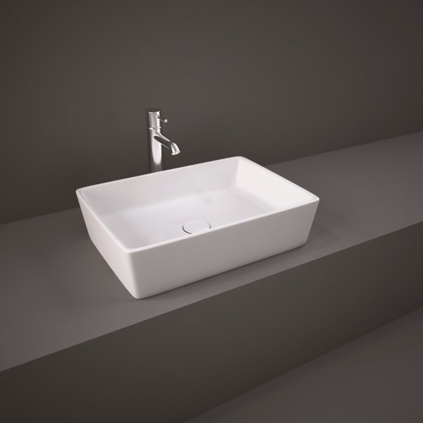 RAK Feeling 500mm Rectangular Countertop Basin - Alpine White