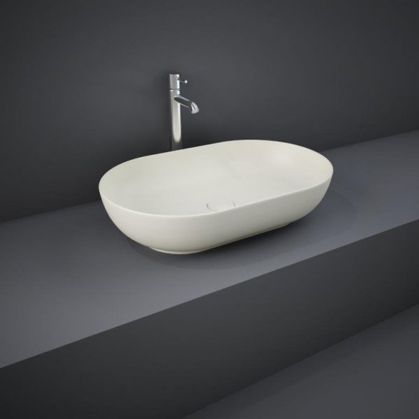 RAK Feeling 550mm Oval Countertop Basin - Matt Greige