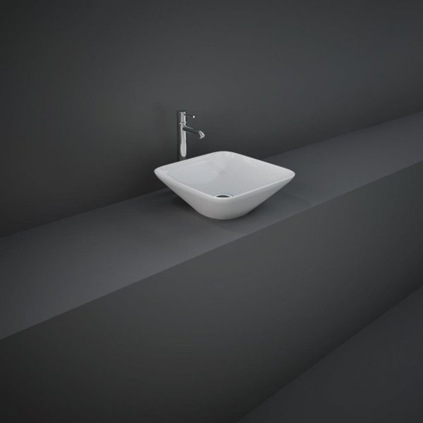 RAK Variant Square Countertop Basin 36cm - Alpine White