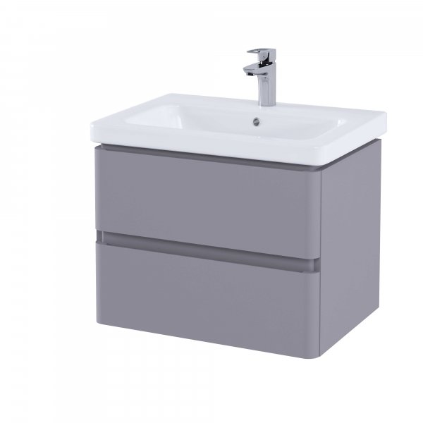 RAK Resort 650mm Double Draw Basin Unit - Matt Mushroom