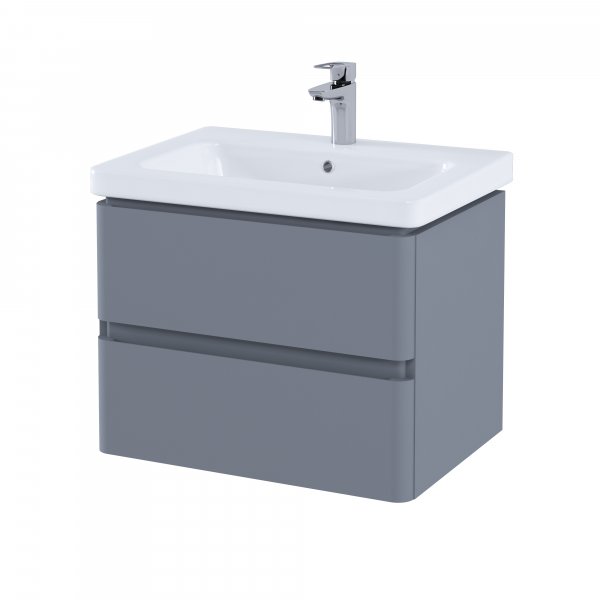 RAK Resort 650mm Double Draw Basin Unit - Matt Grey