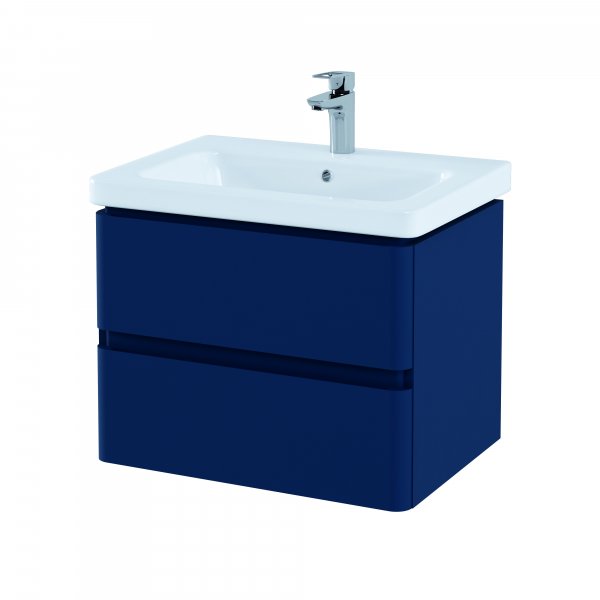 RAK Resort 650mm Double Draw Basin Unit - Matt Denim Blue