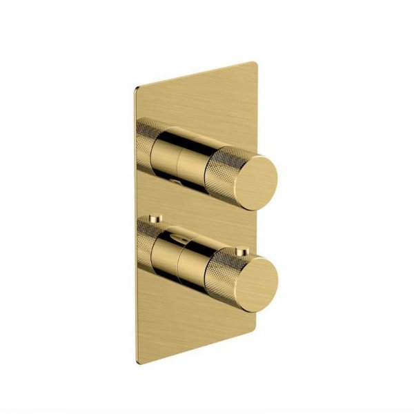 RAK Amalfi Single Outlet, 2 Handle Thermostatic Concealed Shower Valve - Gold